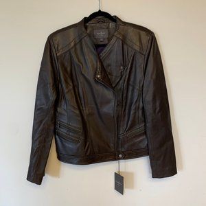 NWT Cole Haan Dark Brown Leather Jacket